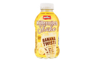 Напій молочний 3.3% Banana twist Mullermilch shake Muller п/пл 382мл