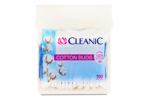 Палички ватні Cleanic 100шт поліетеленова упаковка
