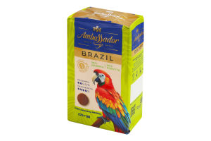 Кофе жареный молотый Brazil Single origins Ambassador м/у 225г