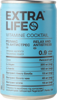 Напиток со стевией Релакс + антистресс Vitamine сocktail Extra Life ж/б 150мл