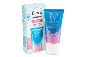 Крем сонцезахисний зволожуючий SPF 50 Glowy weightless moisturizer Aqua Rich UV Biore 50мл