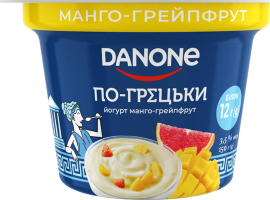 Йогурт 3.5% з наповнювачем Манго-грейпфрут По-грецьки Danone ст 150г