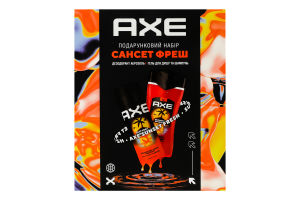 Набор подарочный Дезодорант аэрозоль 150мл + Гель для душа и шампунь 250мл Сансет фреш Axe 2шт