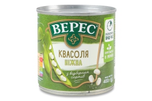 Квасоля відварена стерилізована Ніжна Верес з/б 400г
