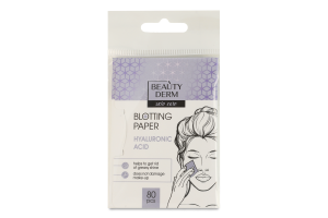 Серветки для обличчя матуючі з гіалуроновою кислотою Beautyderm 80шт
