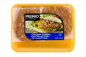 Premio Chicken Grillers Italian Sausage Patties with Cheese & Garlic