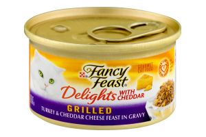 Fancy Feast Delights Grilled Gourmet Cat Food Turkey & Cheddar Cheese Feast In Gravy