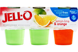 JELL-O Gelatin Snacks Lemon-Lime & Orange Sugar Free - 6 CT