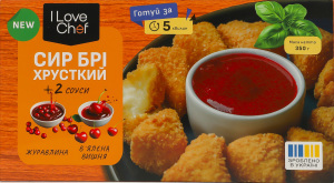 Сыр в панировке хрустящий Бри 0.25кг + ягодные соусы 2x0.05кг I Love Chef к/у 0.35кг