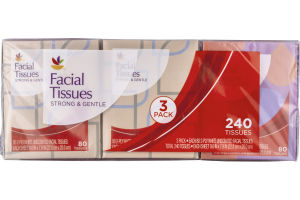 Ahold Facial Tissues Strong & Gentle - 3 CT