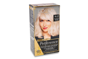 Фарба для волосся стійка Preference №10.21 L'Oreal Paris 1шт