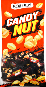 Конфеты глазированные с нугой, мягкой карамелью и арахисом Candy nut Roshen кг