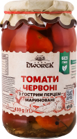 Томати червоні мариновані з гострим перцем консервовані пастеризовані Dworek с/б 860г