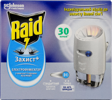 Електрофумігатор + рідина проти комарів 30 ночей Захист+ Raid 2шт