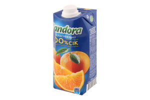 Сок восстановленный неосветленный пастеризованный апельсиновый Sandora т/п 500мл