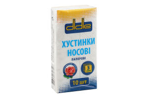 Хустинки нос. Didie 10 шт. 3 шарові з аром. троянди