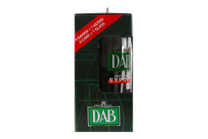 Набор подарочный Пиво Export + Dark + Wheat + Hoppy lager 4х0.5л + бокал DAB к/у