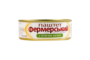 Паштет з м'ясом качки стерилізований Фермерський з/б 240г