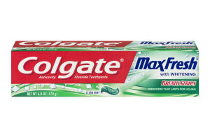 Colgate MaxFresh Whitening With Breath Strips Toothpaste Clean Mint