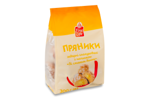 Пряники заварні глазуровані з начинкою Зі смаком банана Fine Life м/у 300г