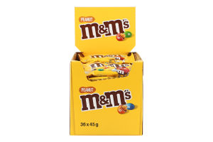 Драже с арахисом и молочным шоколадом покрытые разноцветной сахарной глазурью M&M's м/у 45г