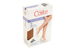 Напівпанчохи жіночі Conte elegant Tension 20den 23-25 natural 2пари