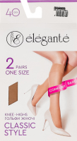 Гольфи жіночі Elegante Classic style 40den 23-25 natural 2пари