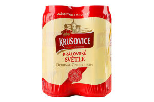 Пиво 4х500мл 4.2% світле фільтроване пастеризоване Kralovske Svetle Krusovice м/у