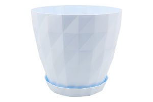 Вазон д/квітів Кристал 3,25л біло-сірий з підставкою Серінова