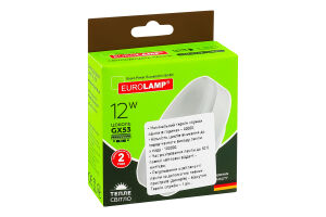 Лампа светодиодная 12W GX53 3000К Eurolamp 1шт