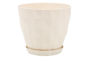 Вазон д/квітів Кристал 0,6л бежевий з підставкою Серінова