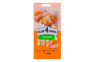 Лакомство для котов кремовое Курица Premium Club 4 Paws м/у 4х15г