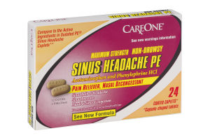 CareOne Maximum Strength Non-Drowsy Sinus Headache PE Coated Caplets - 24 CT