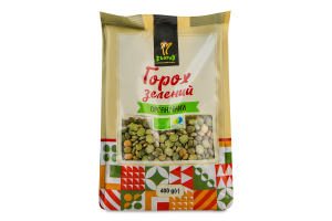 Горох зеленый колотый органический Екород м/у 400г