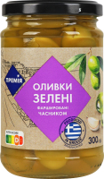 Оливки Премія зелені фаршировані часником