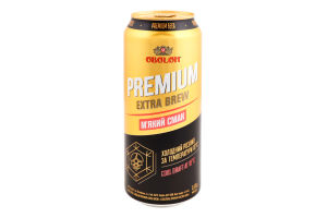 Пиво 0.5л 4.6% светлое пастеризованное Extra Brew Premium Obolon ж/б