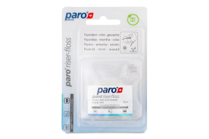 Зубна нитка Riser-floss вощена з м"ятою та фтором 50м Paro Swiss