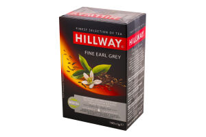 Чай чорний байховий листовий з ароматом бергамоту Fine Earl Grey Hillway в/с к/у 100г