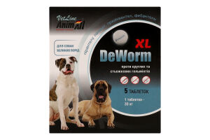 Препарат антигельмінтний д/великих собак XL VetLine DeWorm 5таблеток AnimAll