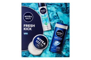 Набор Гель для душа Cool kick 250мл + Антиперспирант Fresh kick 150мл + Крем для лица 75мл Fresh kick Nivea Men 3шт