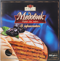 Коржі для торта медові випечені з чорносливом Медовик Merci Cake к/у 500г