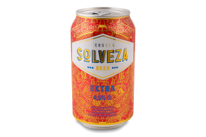 Пиво 0.33л 4.5% світле фільтроване пастеризоване Extra Solveza з/б