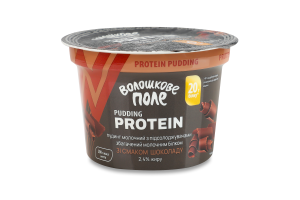 Пудинг 2.4% молочний з підсолоджувачами збагачений молочним білком зі смаком шоколаду Protein Волошкове поле ст 200г