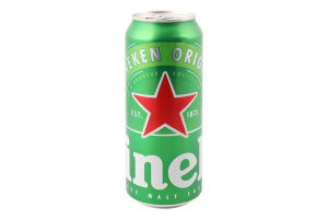 Пиво 500мл 5% світле фільтроване пастеризоване Original Heineken з/б