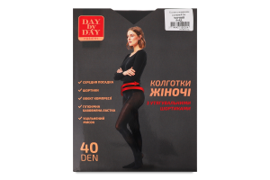 Колготи з утягувальними шортиками чорні 40ден р.5 Day by Day