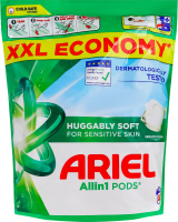 Средство моющее жидкое синтетическое в капсулах для чувствительной кожи Huggable soft Allin1 Pods Ariel 44х20.6г