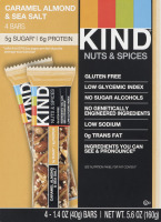 KIND Nuts & Spices Bars Caramel Almond & Sea Salt - 4 CT