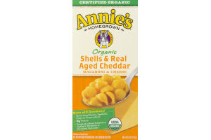 Annie's Homegrown Organic Macaroni & Cheese Shells & Real Aged Cheddar