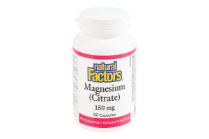 Добавка дієтична капсули 150мг Цитрат магнію Natural Factors 90шт