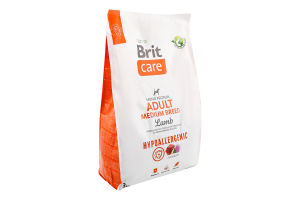 Корм сухий полнораціонний для дорослих собак Lamb Hypoallergenic Adult Medium Breed Care Brit 3кг
